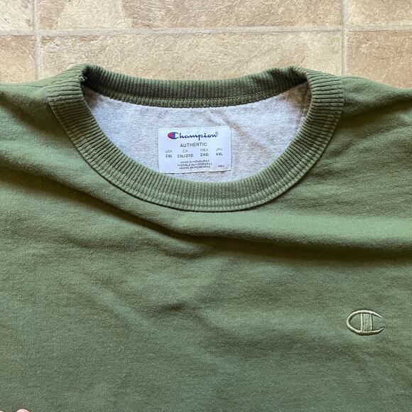 Vintage Y2K Champion Mens Sweatshirt 2XL Green Classic Sporty Preppy Minimalist - Picture 2 of 7